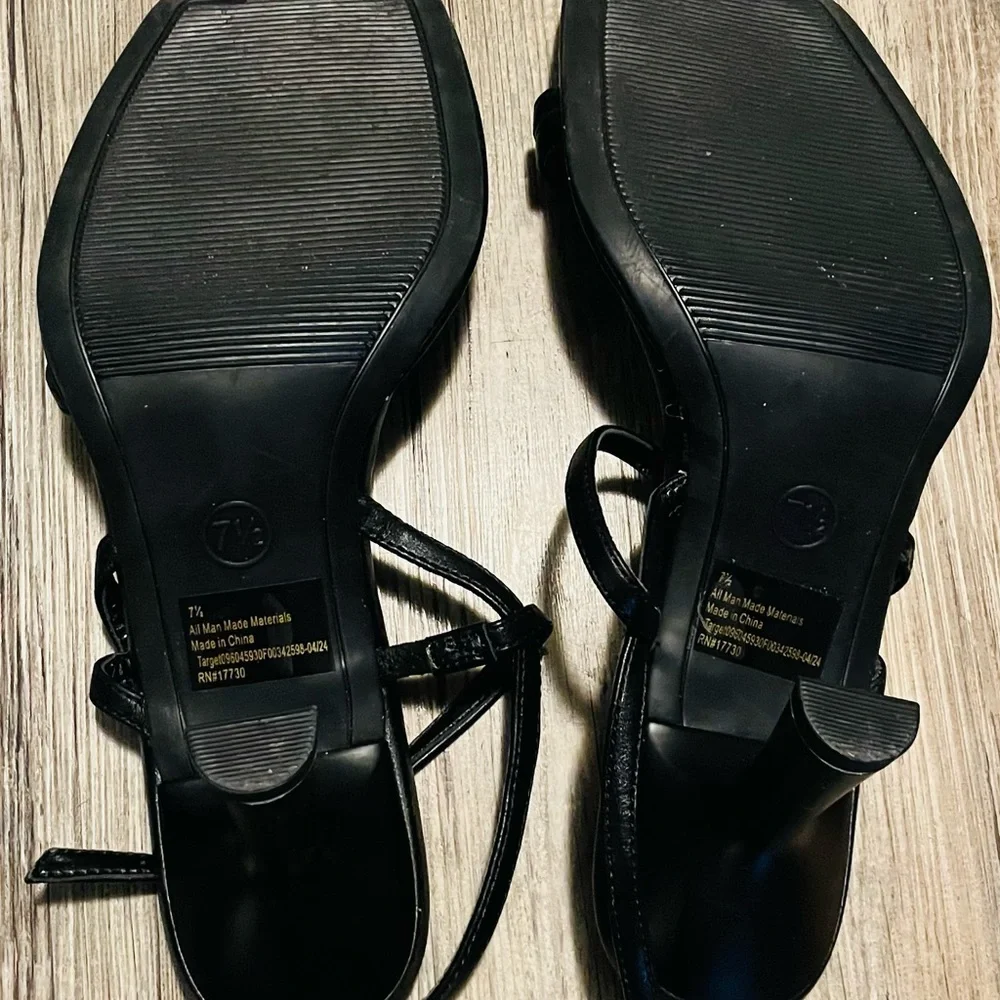 a new day Black Strappy Heels size 7.5 - Picture 6 of 7